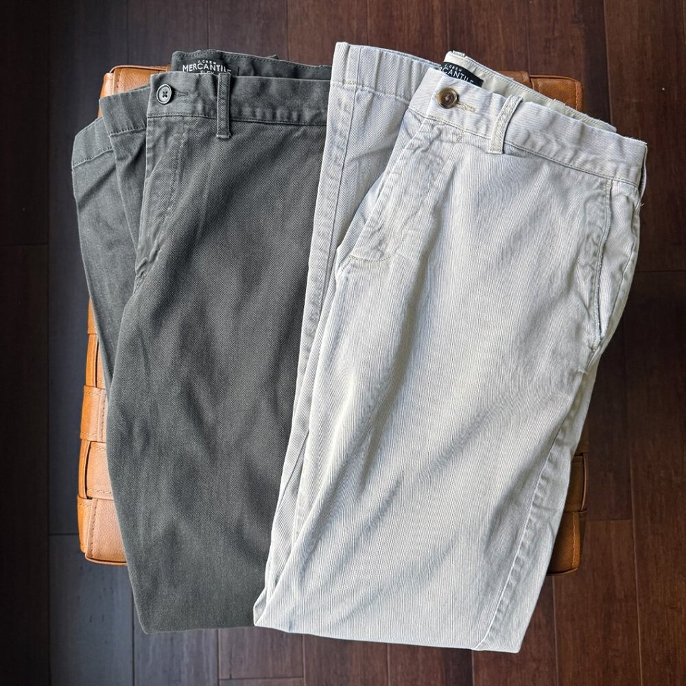 2 Pairs Men's J Crew Mercantile Slim Fit Flex Chino Pant 32x32